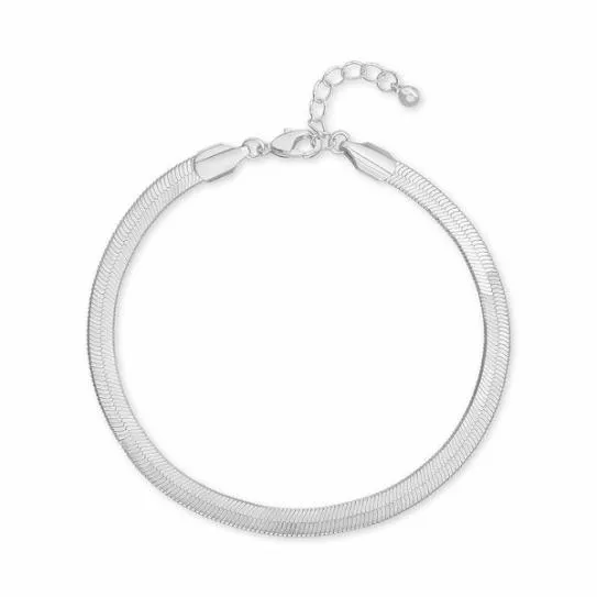 Accessories HERRINGBONE ANKLET SILVER Silver Steve Madden Jewelry