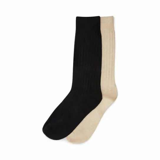 Accessories RIBBED CREW SOCKS BLACKTAN Black Tan Steve Madden Socks and Tights