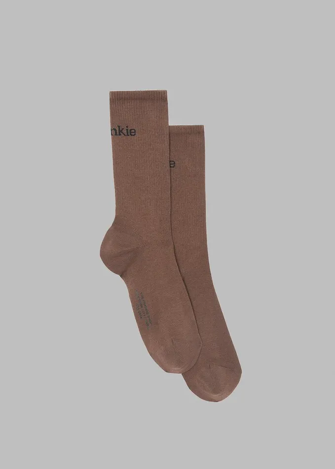 Accessories WomenMen The Frankie Shop Frankie In English Ribbed Socks 8211 Brown