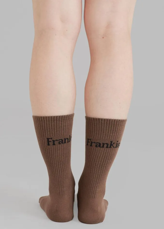 Accessories WomenMen The Frankie Shop Frankie In English Ribbed Socks 8211 Brown
