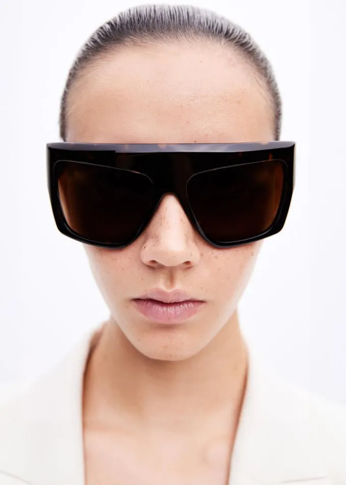 Accessories WomenMen The Frankie Shop Port Tanger Hal Sunglasses 8211 Myrrh AcetateTobacco Lens