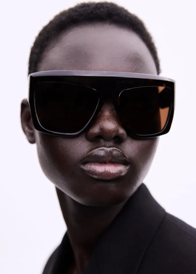 Accessories WomenMen The Frankie Shop Port Tanger Hal Sunglasses 8211 Myrrh AcetateTobacco Lens