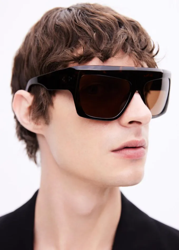 Accessories WomenMen The Frankie Shop Port Tanger Hal Sunglasses 8211 Myrrh AcetateTobacco Lens