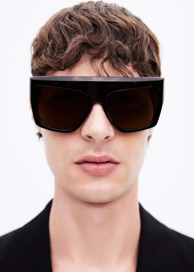 Accessories WomenMen The Frankie Shop Port Tanger Hal Sunglasses 8211 Myrrh AcetateTobacco Lens