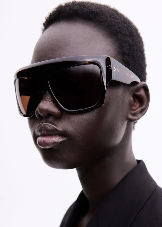 Accessories WomenMen The Frankie Shop Port Tanger Hal Sunglasses 8211 Myrrh AcetateTobacco Lens