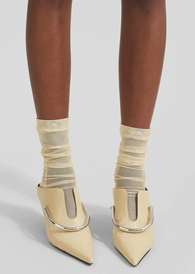 Accessories Women The Frankie Shop Aylin Sheer Socks 8211 Pale Yellow