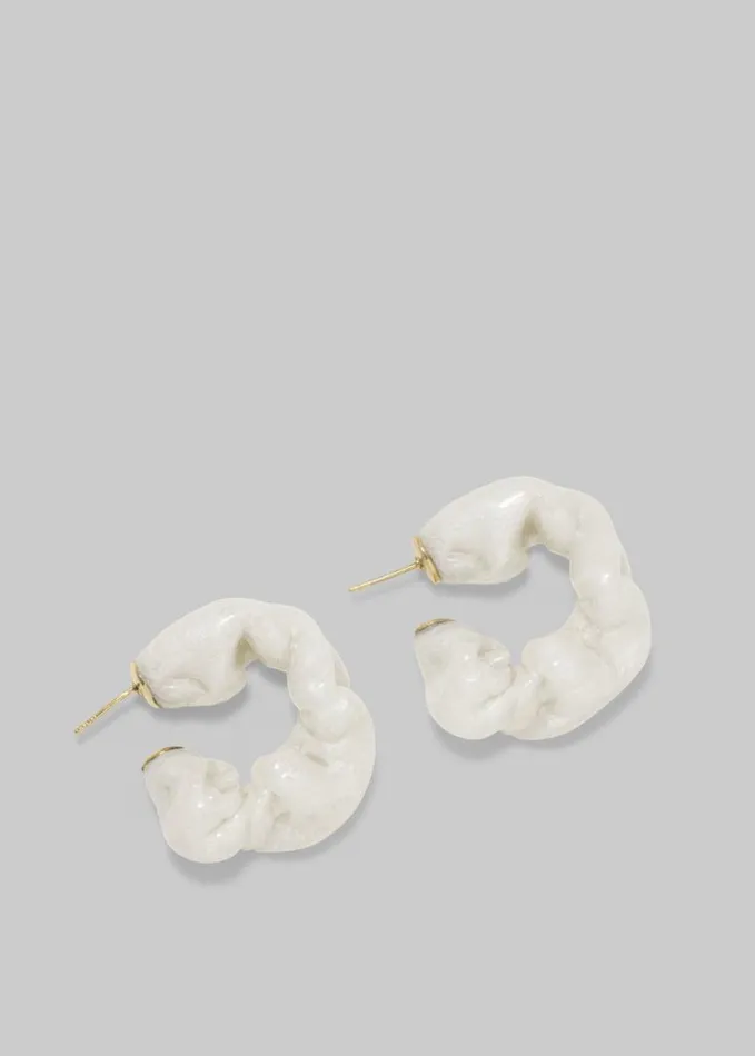Accessories Women The Frankie Shop Completedworks Ruffle BioResin Earrings 8211 White