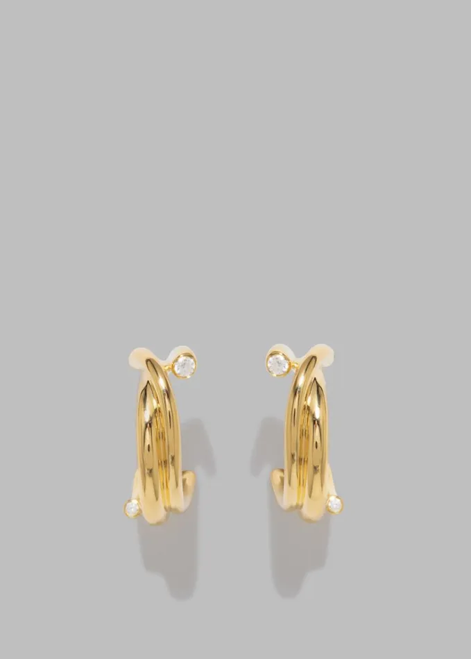 Accessories Women The Frankie Shop Completedworks Zirconia Hoop Earrings 8211 Gold