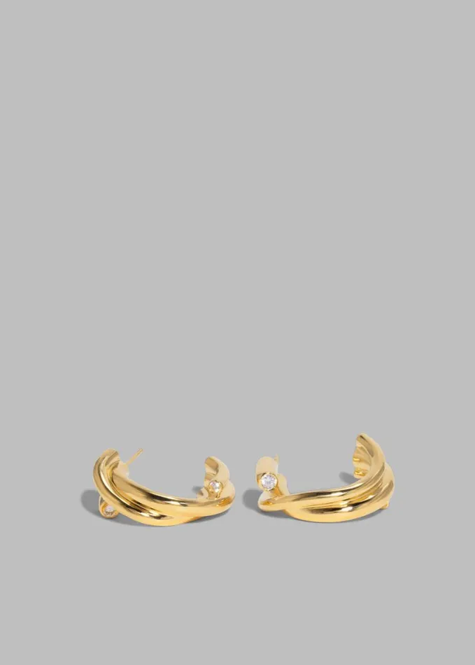 Accessories Women The Frankie Shop Completedworks Zirconia Hoop Earrings 8211 Gold