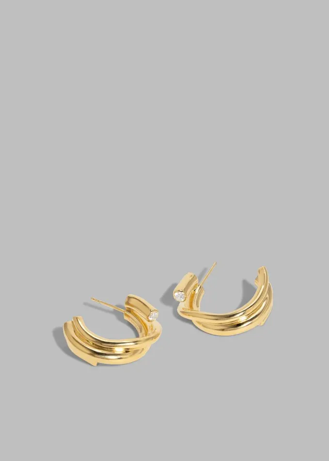 Accessories Women The Frankie Shop Completedworks Zirconia Hoop Earrings 8211 Gold