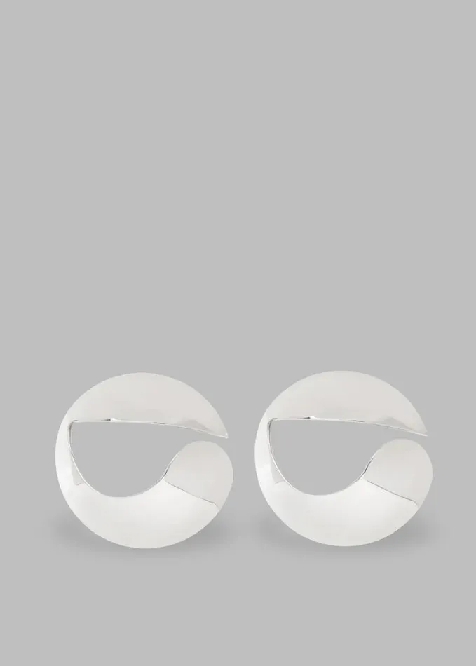 Accessories Women The Frankie Shop Coperni Logo Earrings 8211 Silver