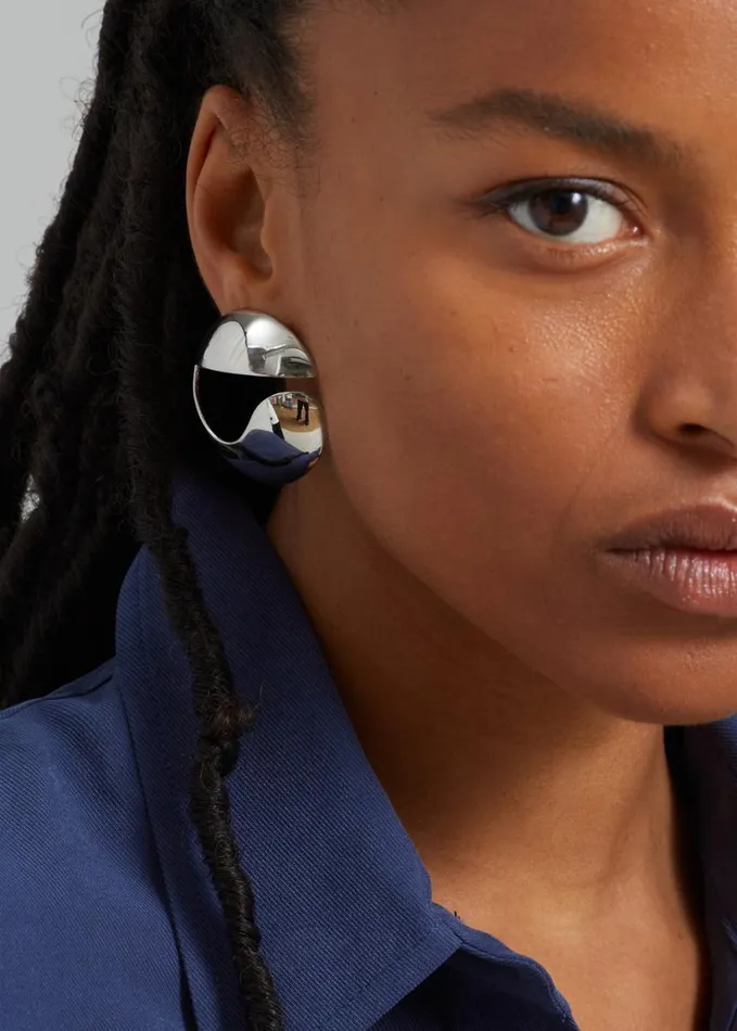 Accessories Women The Frankie Shop Coperni Logo Earrings 8211 Silver