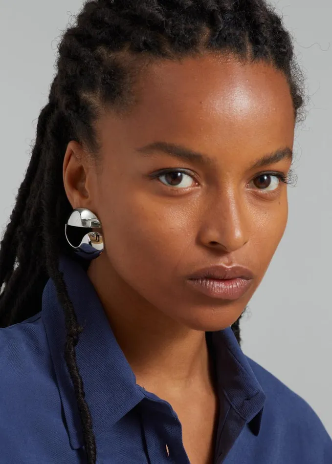Accessories Women The Frankie Shop Coperni Logo Earrings 8211 Silver