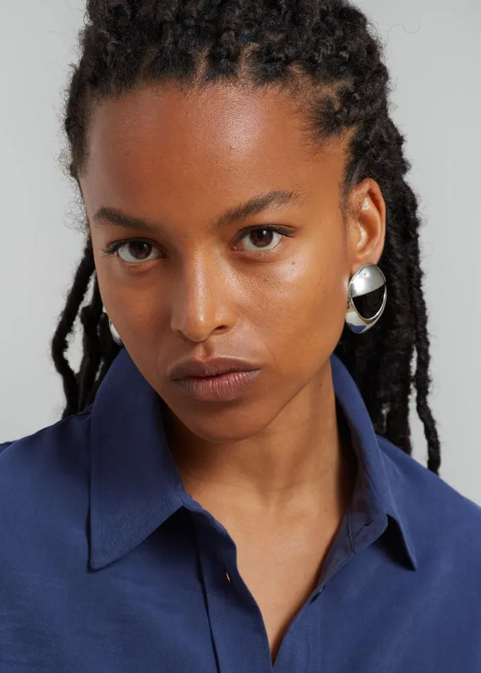 Accessories Women The Frankie Shop Coperni Logo Earrings 8211 Silver