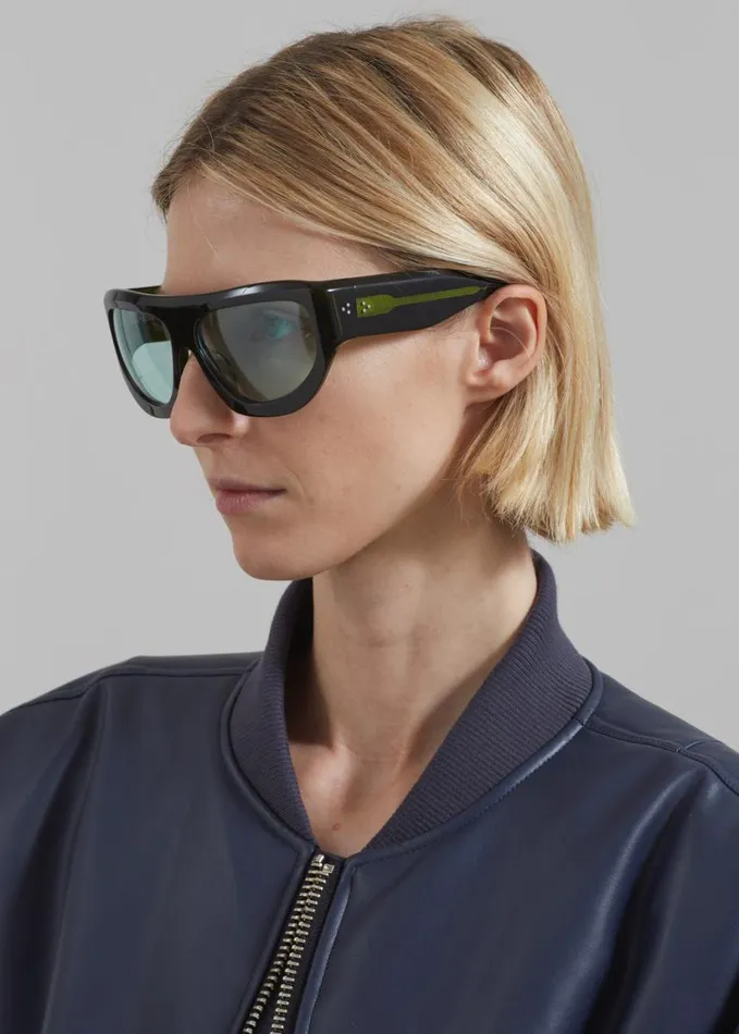 Accessories Women The Frankie Shop Port Tanger Dost Sunglasses 8211 Cardamom AcetateLight Blue Lens