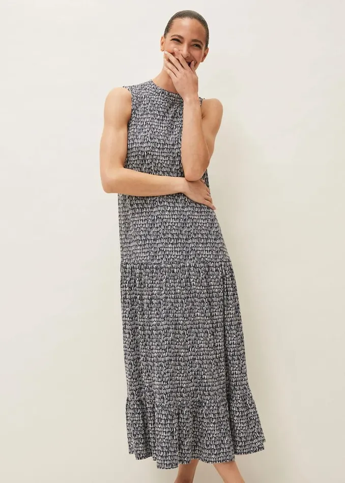 Adelia Abstract Print Midaxi Dress Blackivory Women Phase Eight Dresses