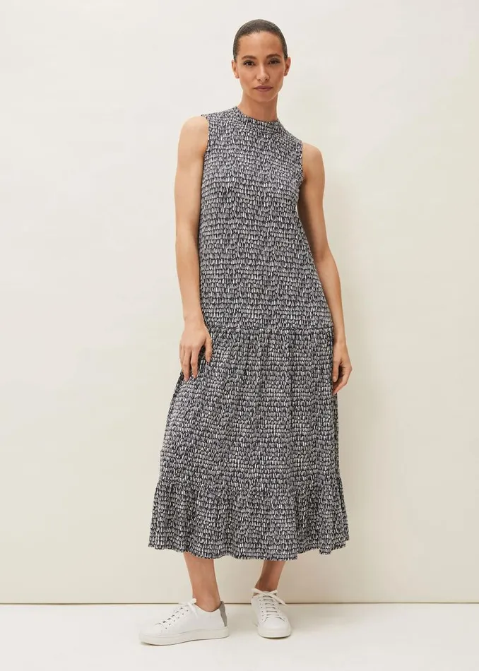 Adelia Abstract Print Midaxi Dress Blackivory Women Phase Eight Dresses