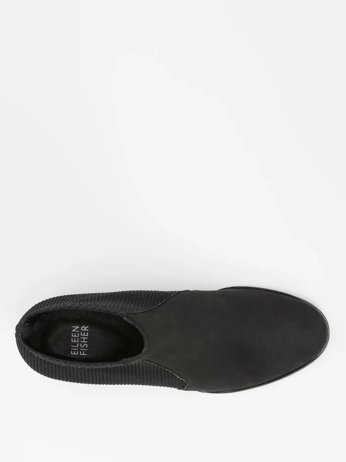 Aesop Tumbled Nubuck And Recycled Stretch Knit Bootie Black Women Eileen Fisher Shoes