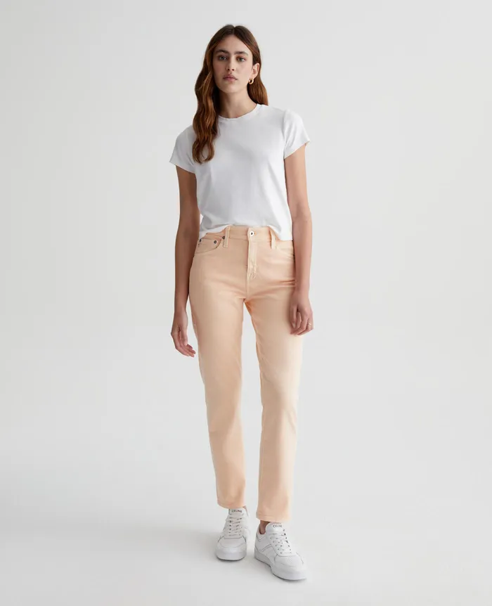 AG Jeans Denim Women ExBoyfriend Slim 5 YEARS HIWHITE MELLOW PEACH