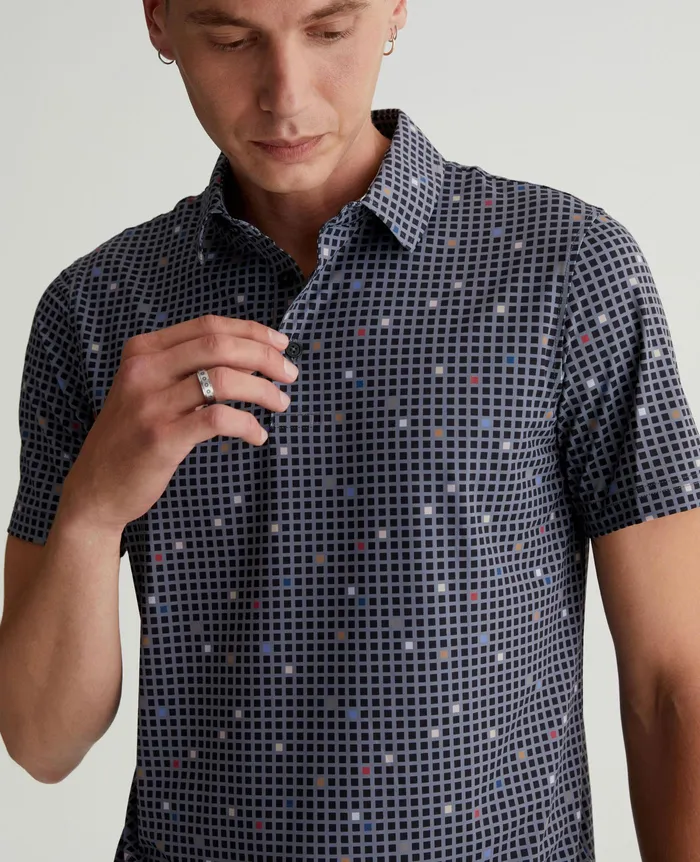 AG Jeans Polos Men Bryce Polo CITY GRID BLACK MULTI AG Jeans Polos Men Bryce Polo CITY GRID BLACK MULTI