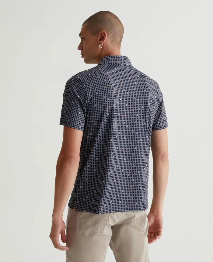 AG Jeans Polos Men Bryce Polo CITY GRID BLACK MULTI AG Jeans Polos Men Bryce Polo CITY GRID BLACK MULTI