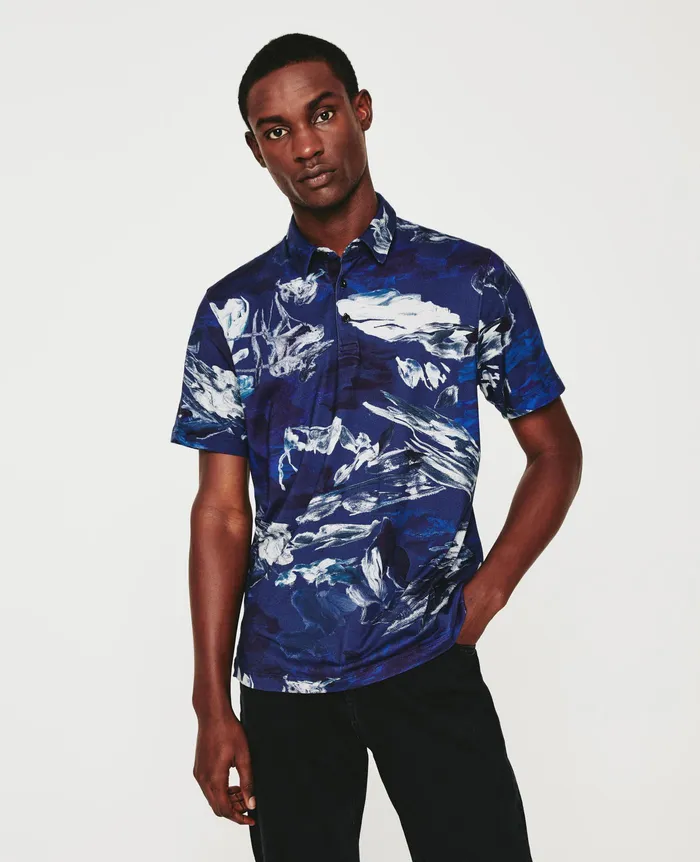 AG Jeans Polos Men Bryce Polo GARDEN CAMO NAVY MULTI