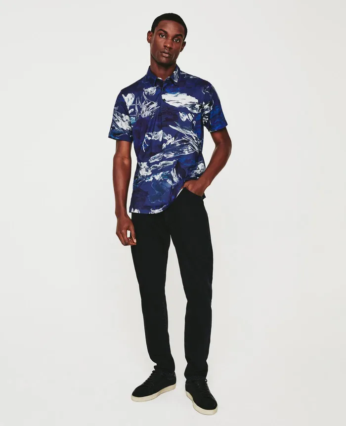 AG Jeans Polos Men Bryce Polo GARDEN CAMO NAVY MULTI AG Jeans Polos Men Bryce Polo GARDEN CAMO NAVY MULTI