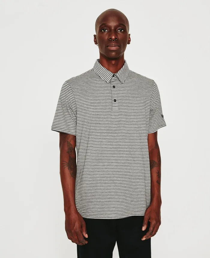 AG Jeans Polos Men Bryce Polo HEATHER GREYTRUE BLACK