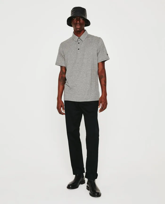 AG Jeans Polos Men Bryce Polo HEATHER GREYTRUE BLACK AG Jeans Polos Men Bryce Polo HEATHER GREYTRUE BLACK
