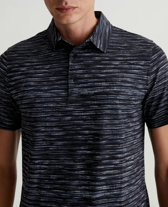 AG Jeans Polos Men Bryce Polo SLUB STRIPE BLACK AG Jeans Polos Men Bryce Polo SLUB STRIPE BLACK