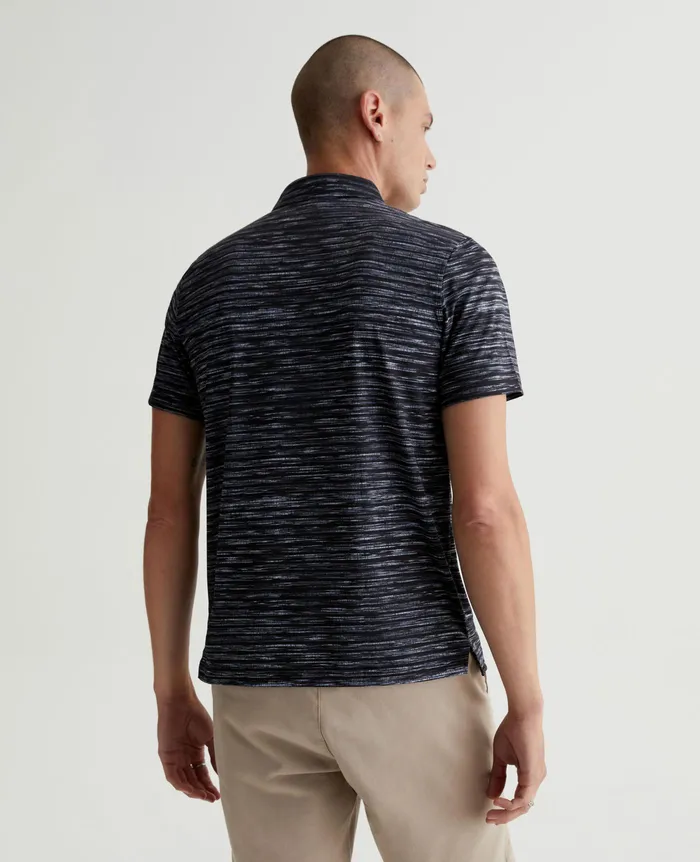 AG Jeans Polos Men Bryce Polo SLUB STRIPE BLACK AG Jeans Polos Men Bryce Polo SLUB STRIPE BLACK
