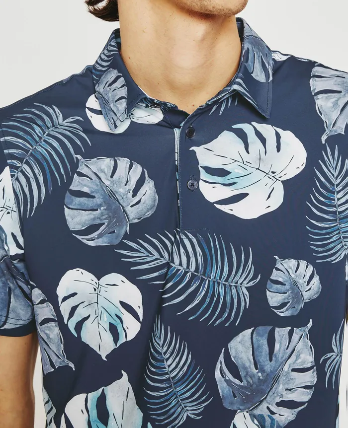 AG Jeans Polos Men Bryce Polo TROPICAL FRONDS DEEP NAVY MULT