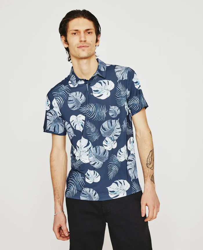 AG Jeans Polos Men Bryce Polo TROPICAL FRONDS DEEP NAVY MULT AG Jeans Polos Men Bryce Polo TROPICAL FRONDS DEEP NAVY MULT