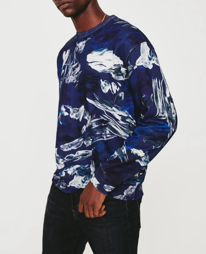 AG Jeans Sweatshirts Men Arc Crew GARDEN CAMO NAVY MULTI