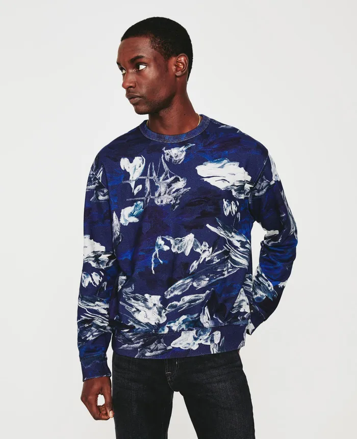 AG Jeans Sweatshirts Men Arc Crew GARDEN CAMO NAVY MULTI AG Jeans Sweatshirts Men Arc Crew GARDEN CAMO NAVY MULTI