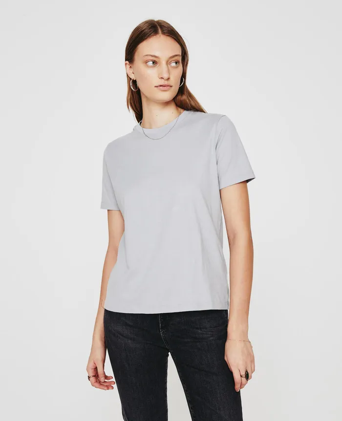 AG Jeans Tees and Tanks Women Jagger Crew WHITE SANDS