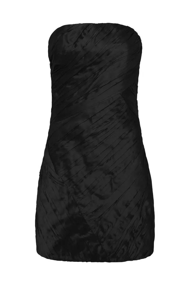 Aje Anima Ruched Mini Dress Black Women Dresses