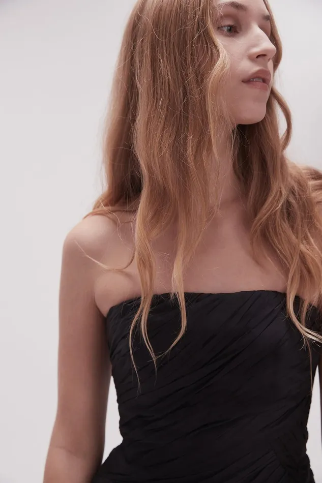 Aje Anima Ruched Mini Dress Black Women Dresses