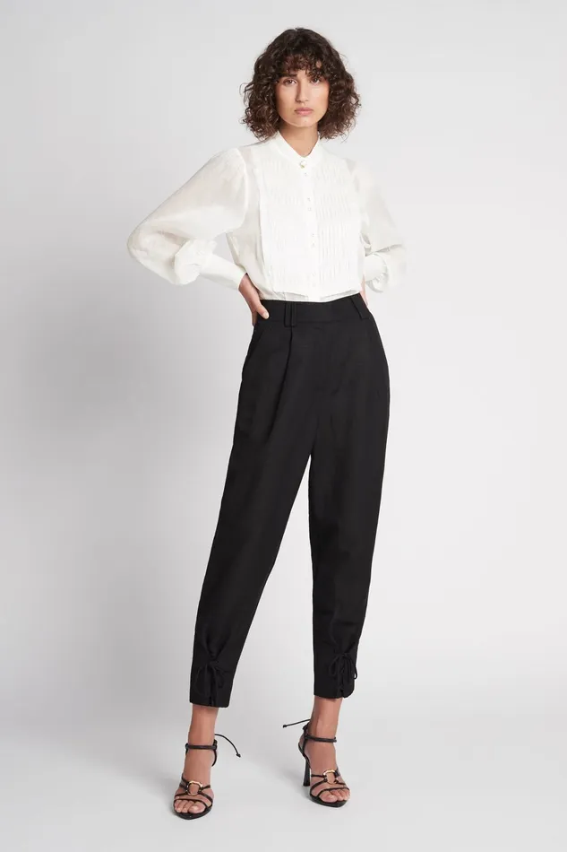 Aje Aurora LaceUp Pant Black Women Pants