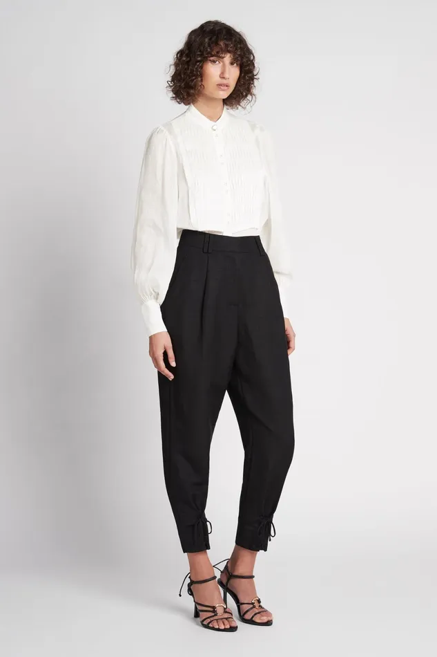 Aje Aurora LaceUp Pant Black Women Pants