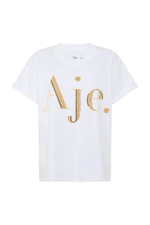 Aje Cary Embellished Tee Whiteecru Women Tees