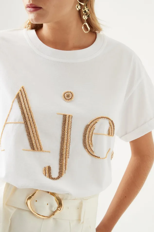 Aje Cary Embellished Tee Whiteecru Women Tees