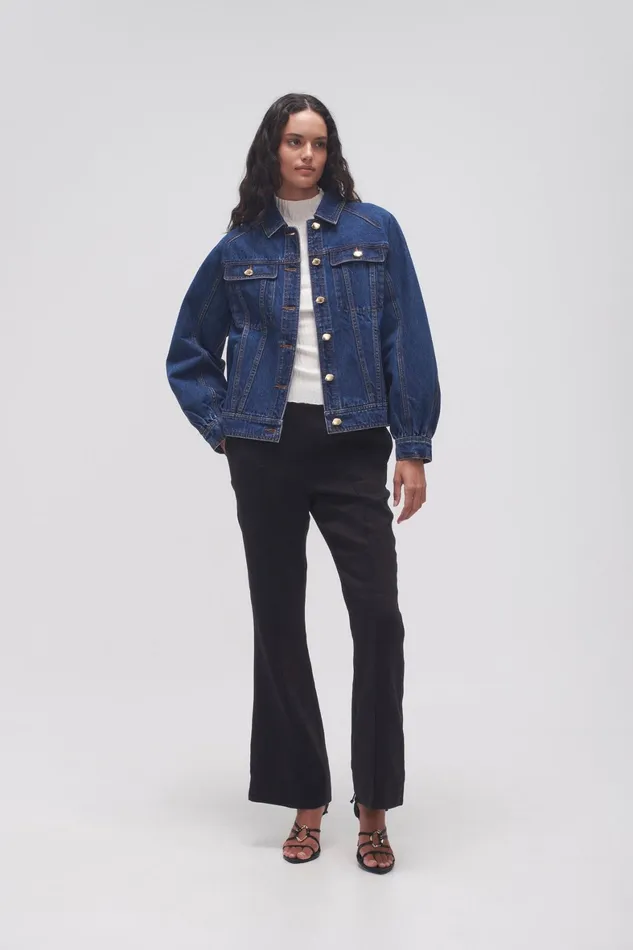 Aje Colorado Denim Jacket Washed Indigo Women Denim