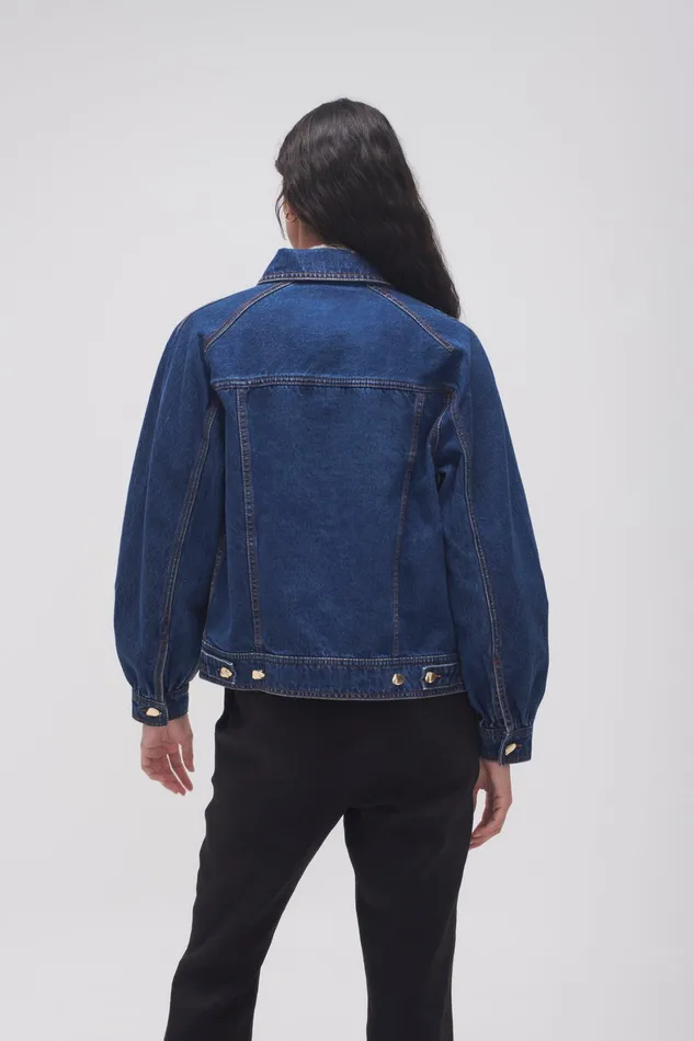 Aje Colorado Denim Jacket Washed Indigo Women Denim