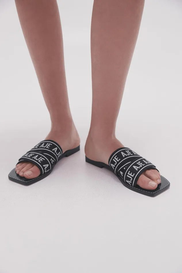 Aje Cosmos Logo Slide Black Women Shoes