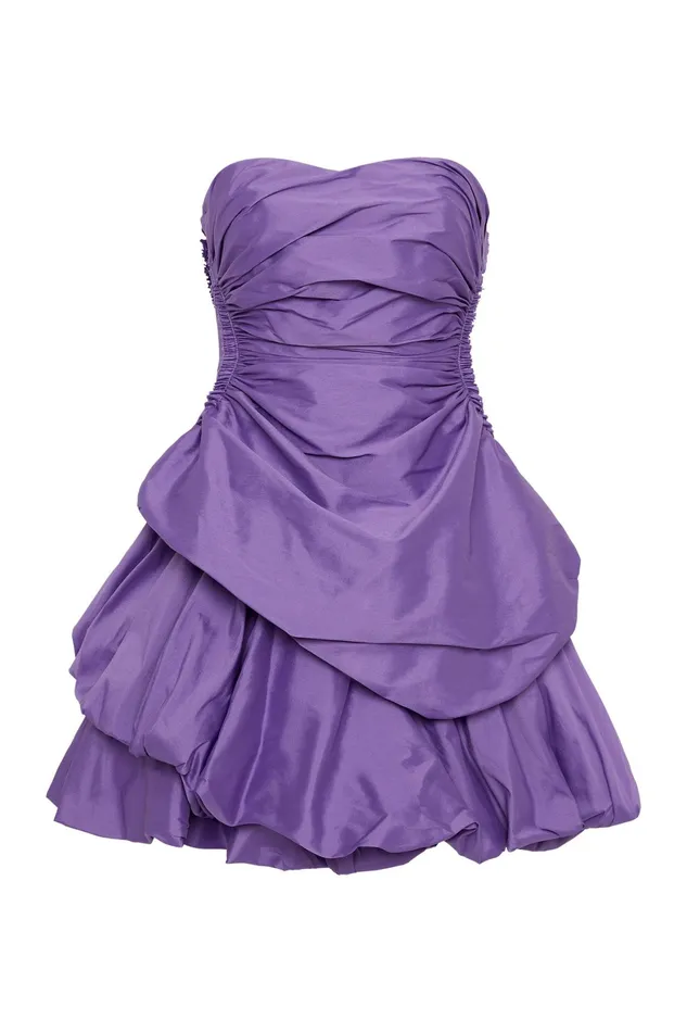 Aje Daybreak Strapless Mini Dress Deep Violet Women Dresses
