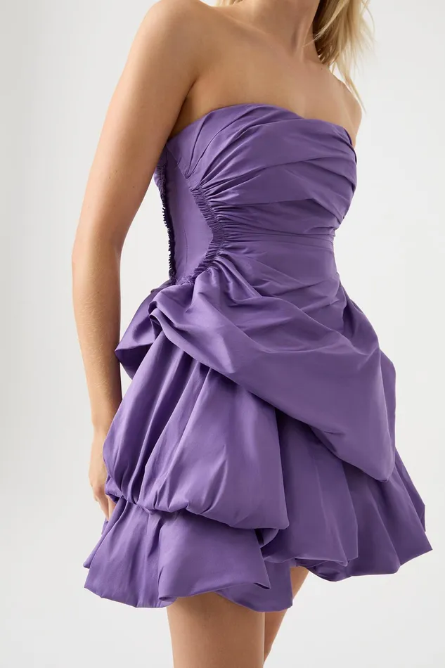 Aje Daybreak Strapless Mini Dress Deep Violet Women Dresses