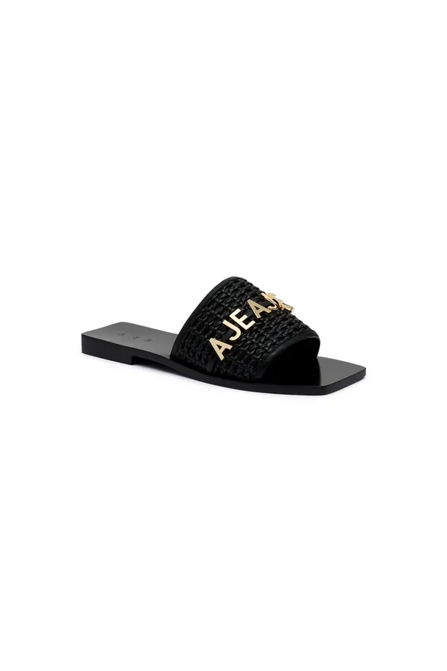Aje Esme Woven Logo Slide Black Women Shoes