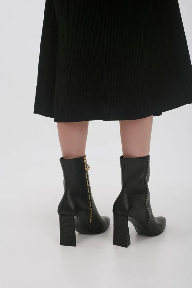 Aje Ether Whipstitch Short Boot Black Women Shoes