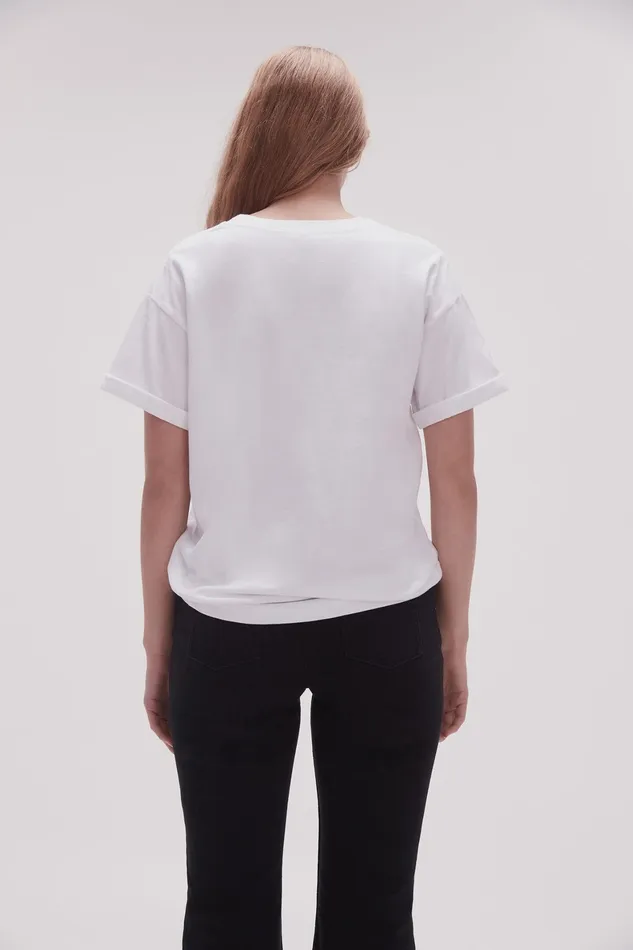 Aje Flossie Embellished Logo Tee Whiteblack Women Tees